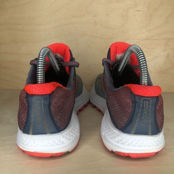Saucony Ride 10 Running Shoes Size 7.5 Grey Orange - Picture 4 of 7